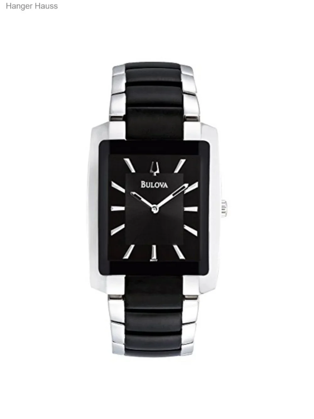 Men's Classic Rectangular Quartz Watch, Stainless Steel Bracelet, Water